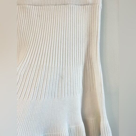 Free People Solid Gold Ivory Ribbed Knit mini skirt flare spring summer vacation - Picture 11 of 11